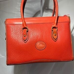 Dooney & Bourke Vintage Red Pebbled Leather Satchel